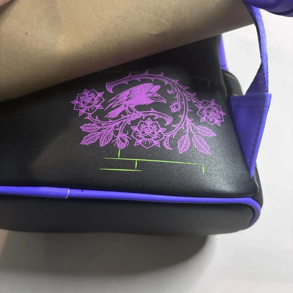 Loungefly Disney Villains Curse Glow in the Dark Mini Backpack Purple Black NEW